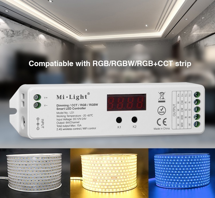 Mi-Light LS1 LED 4in1 Smart Controller 2.4G RF WIFI WLAN RGB RGBW WW/CW 99 Zone 