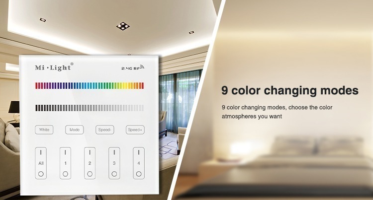 9 colour changing modes choose the atmosphere you want B3 milight controller