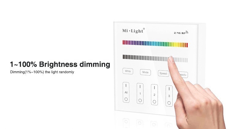1-100% brightness adjustable dimming lights dimmer B3 milight LED series