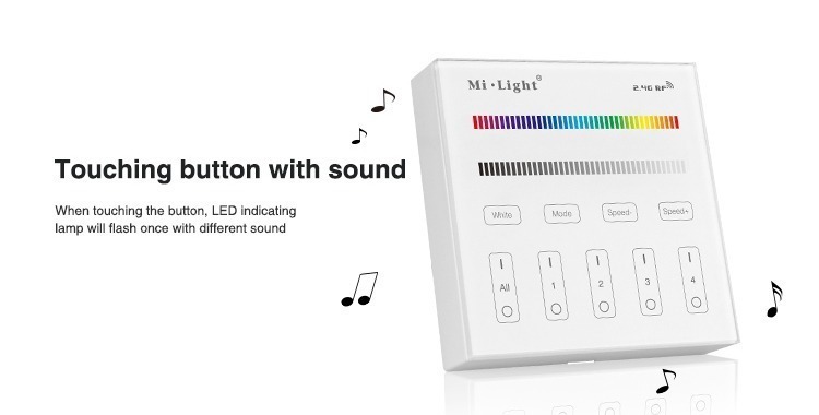 touching button with sound Mi-Light 4-zone RGB/RGBW smart panel B3