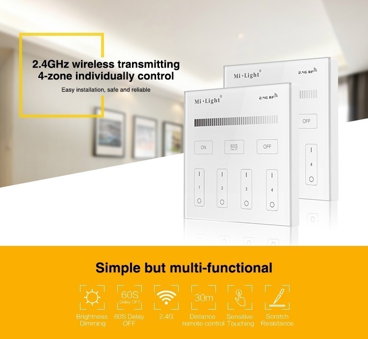 simple but multi-functional wall panel remote controller cheaper than philips osram lifx