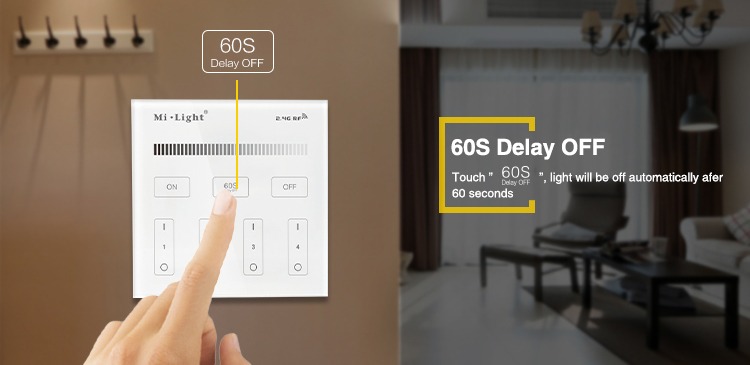 60s delay to switch off the lights milight functions