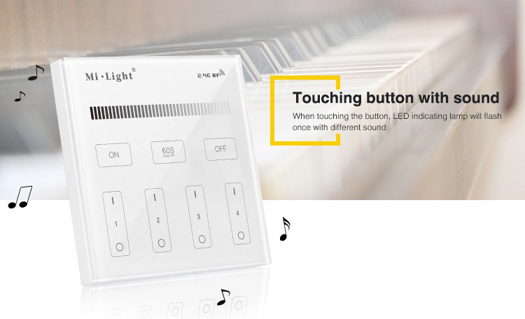 touching buttons with sound music remote controller white and black