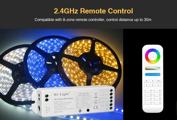 2.4GHz Remote Control Cornpatible with g-zone remote controller, control distance up to 30m Mi-light