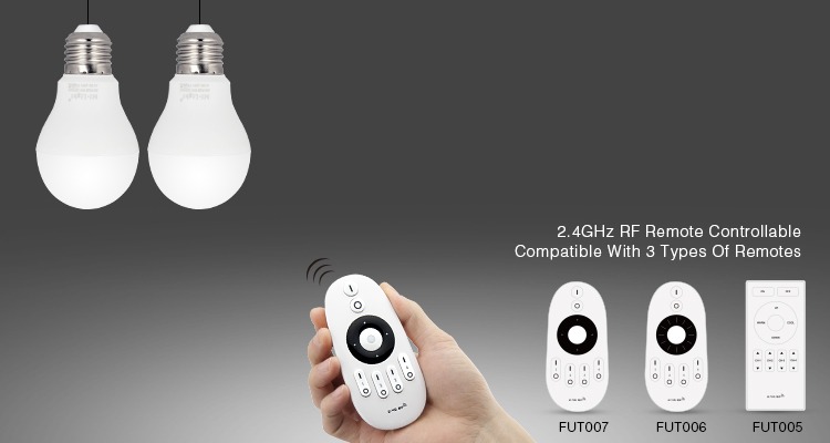 2.4GHz RF remote controllable smart lights compatible with FUT005 FUT006 and FUT007