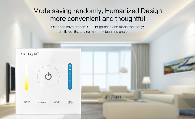 Mi-Light smart panel controller colour temperature P2 mode saving timer