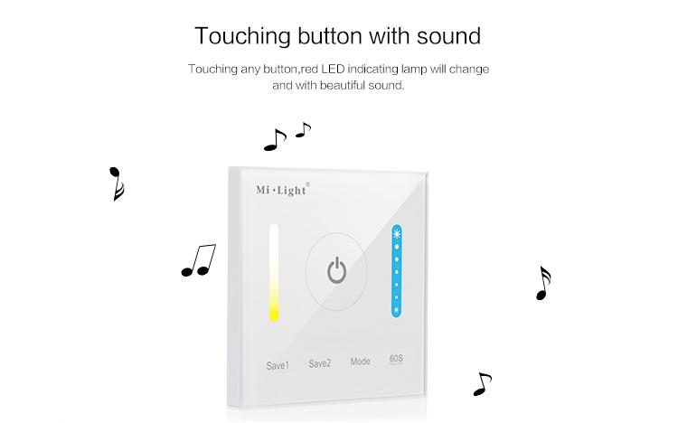 Mi-Light smart panel controller colour temperature P2 sound touch wall panel