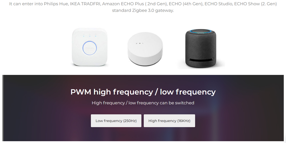 It can enter into Philips Hue, IKEA TRADFRI, Amazon ECHO Plus ( 2nd Gen), ECHO (4th Gen), ECHO Studio, ECHO Show (2. Gen) standard Zigbee 3.0 gateway.