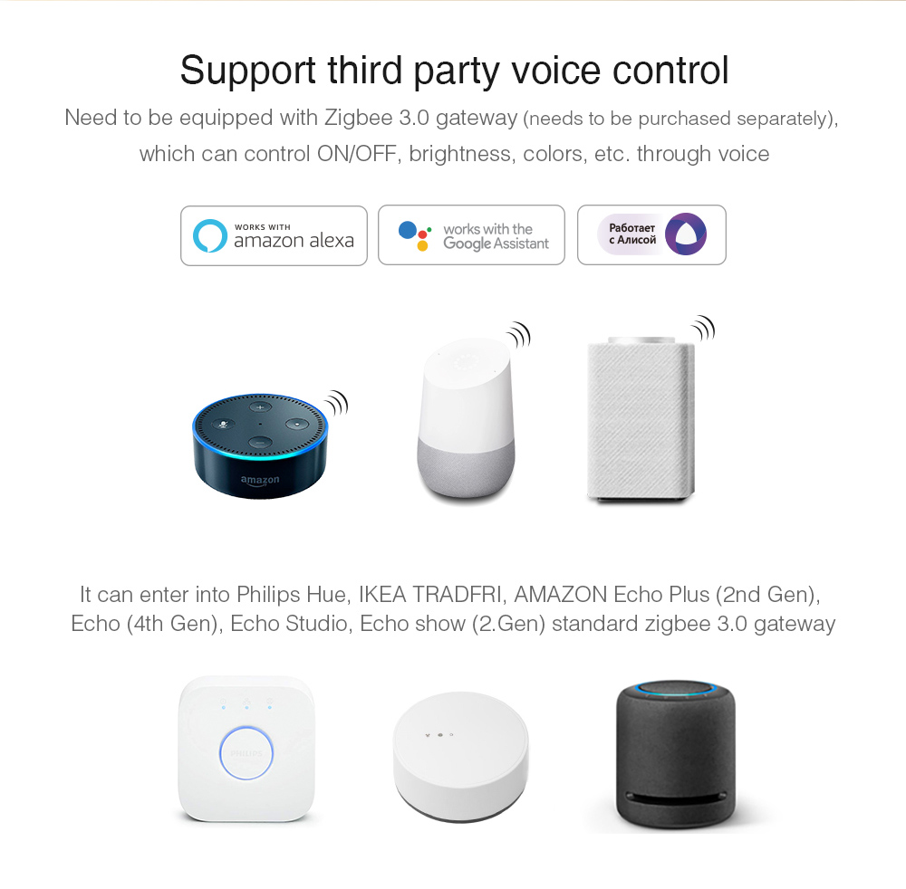 Smart Zigbee lights voice controlled via Amazon Alexa
