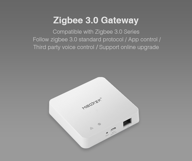 MiBoxer Zigbee 3.0 wired gateway ZB-Box2 App controlled voice control support online upgrade 