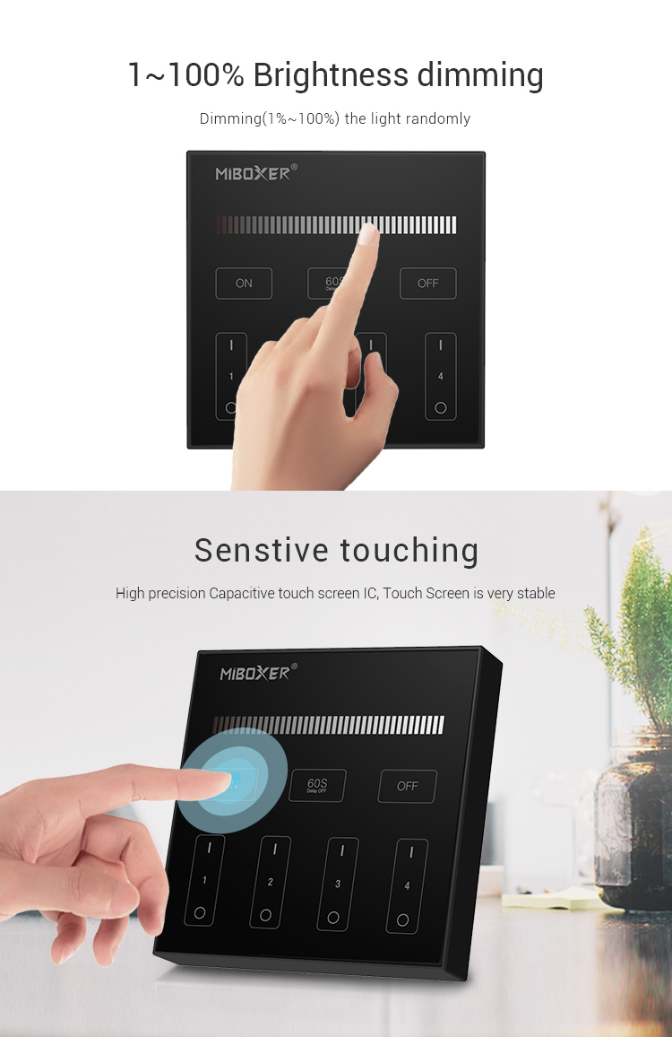 sensitive touch wall remote in black colour