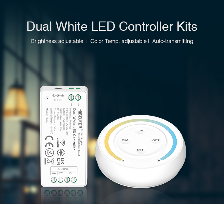 MiBoxer FUT035SA dual white LED controller kit with packaging