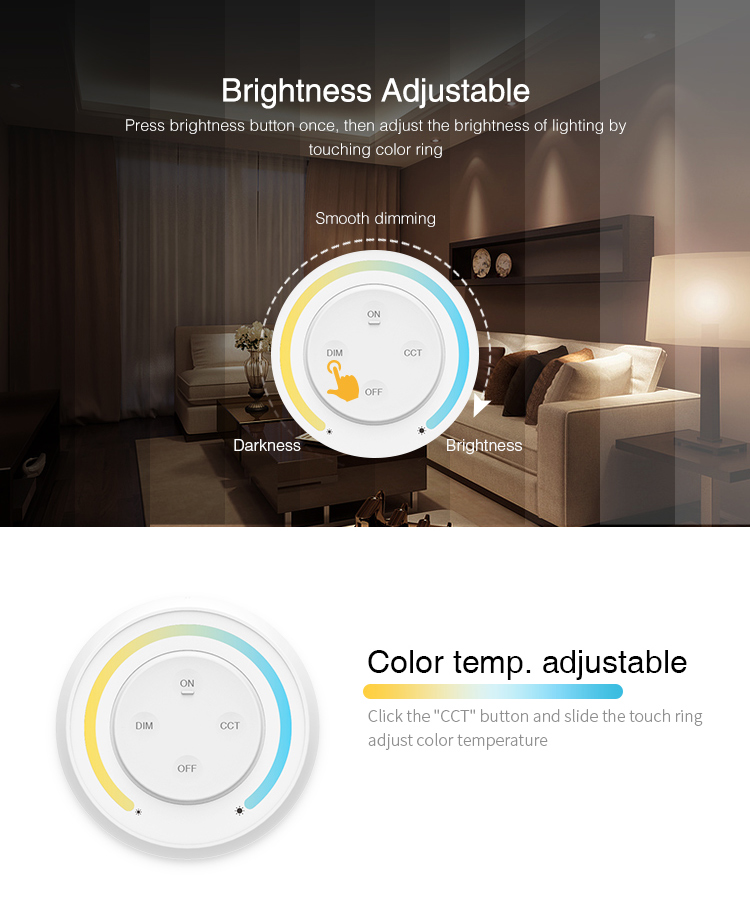 MiBoxer dual white LED controller kit remote and controller