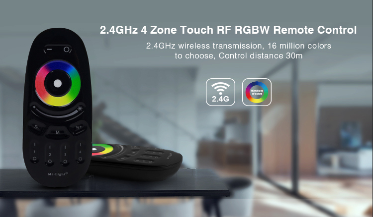 MiBoxer 4-zone RF RGBW remote control FUT096-B 16 million colours