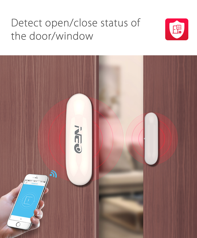 NEO WiFi smart door and window sensor detect opening closing doors windows home security