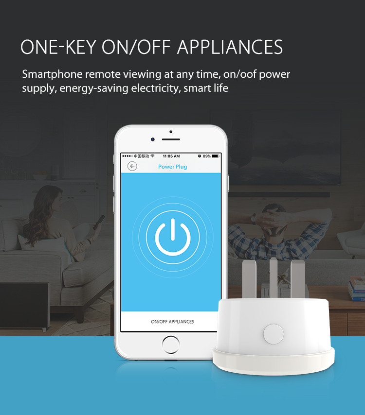 NEO WiFi smart UK power plug one key on/off appliances smart life energy saving