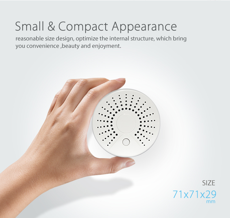 NEO WiFi smart smoke detector and fire alarm small and compact appearance