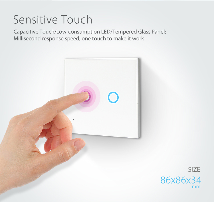 NEO WiFi smart light switch 2 gangs sensitive touch LED