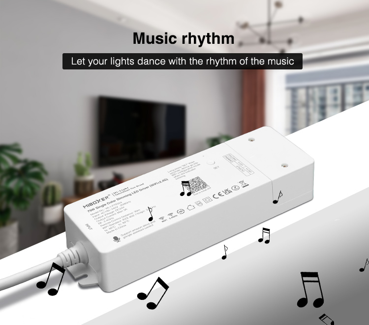music rhythm support for single colour LED strips
