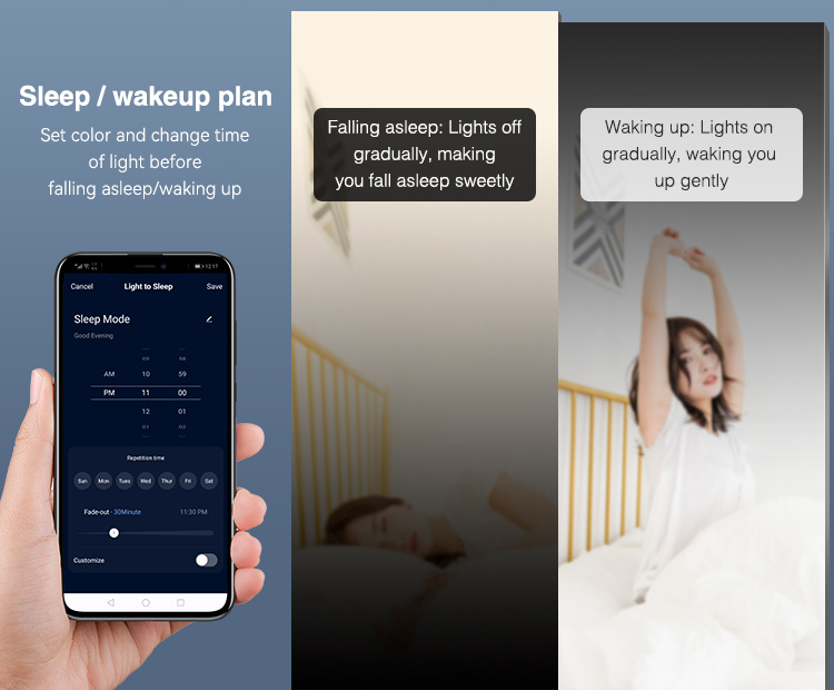 sleep wake up mode in app settings