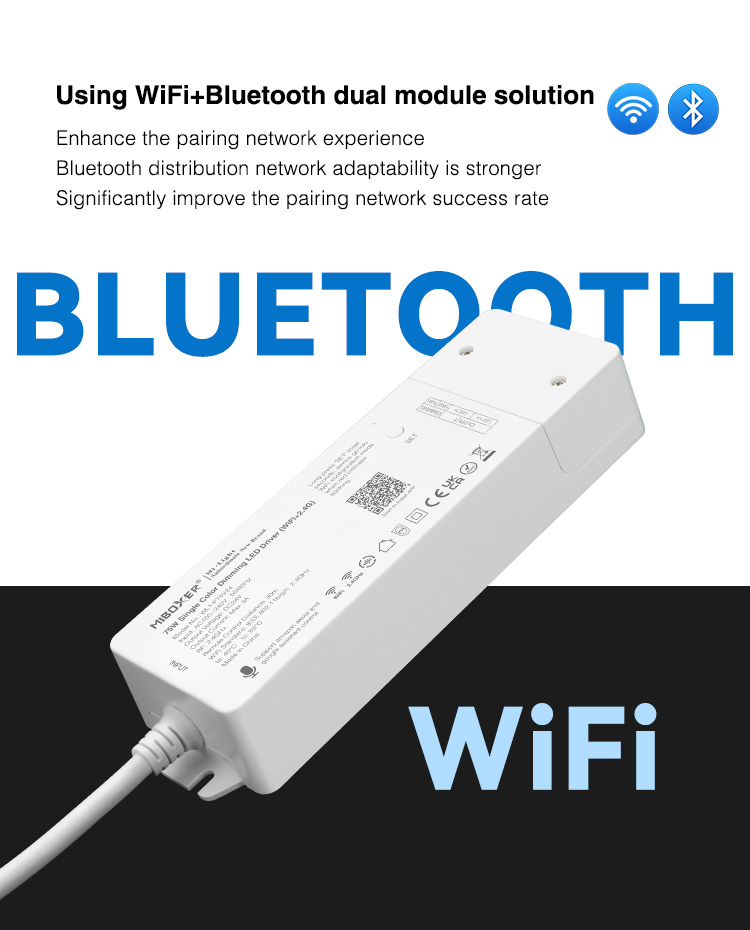 white LED strip controller using bluettoth and WiFi