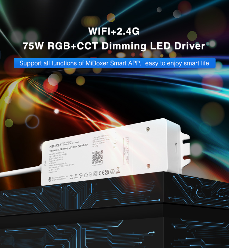 Mi-Light 75W RGB+CCT dimming LED driver (WiFi+2.4G) WL5-P75V24