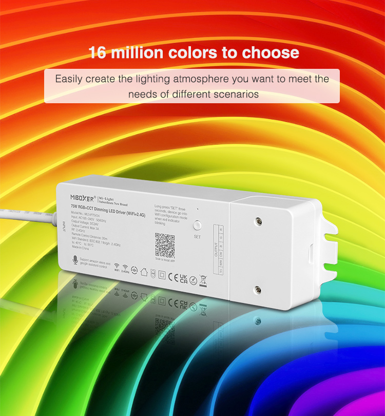 get any colour you want on your LED tape compatible with RGBCCT ribbons