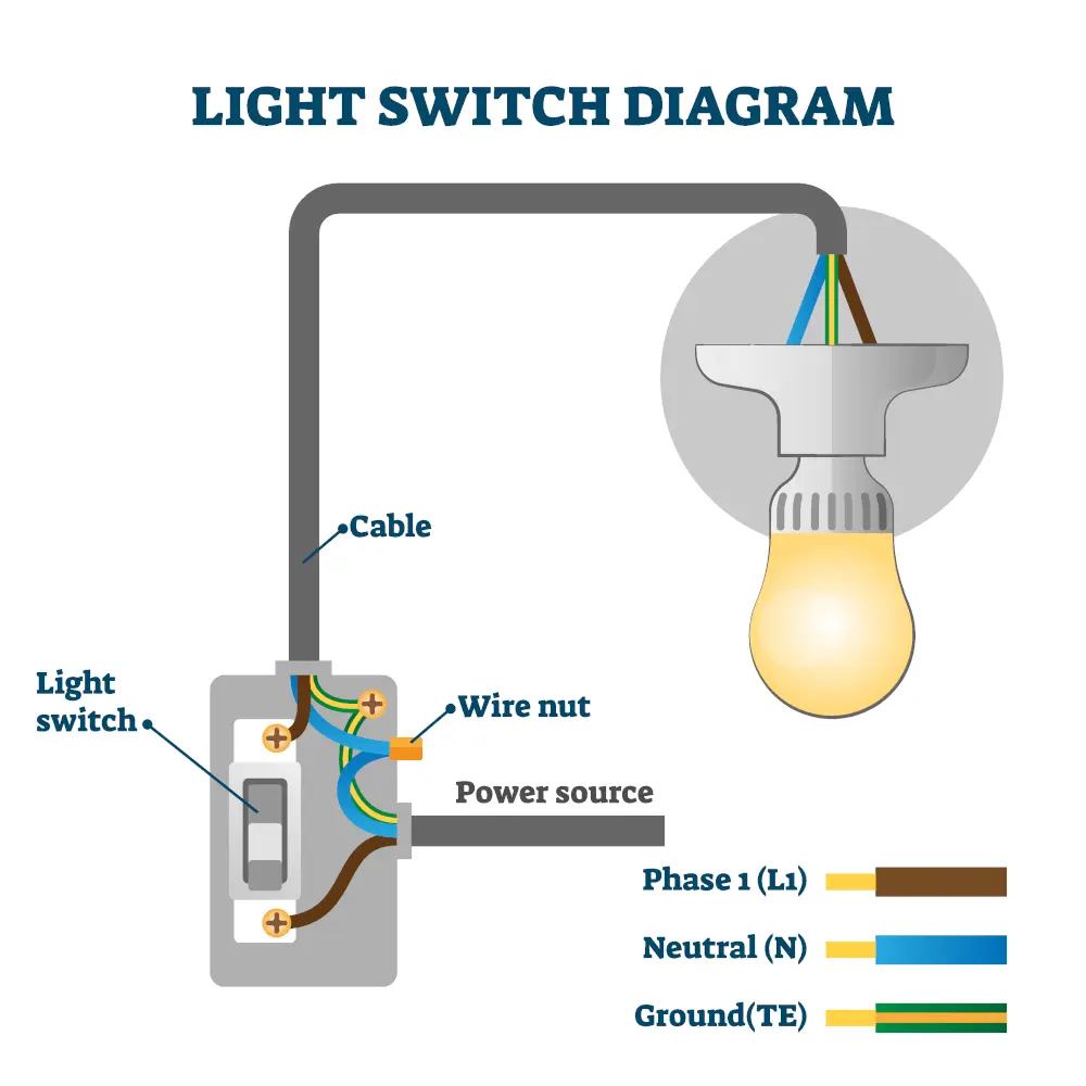 Basic knowledge of wires in single pole light switch