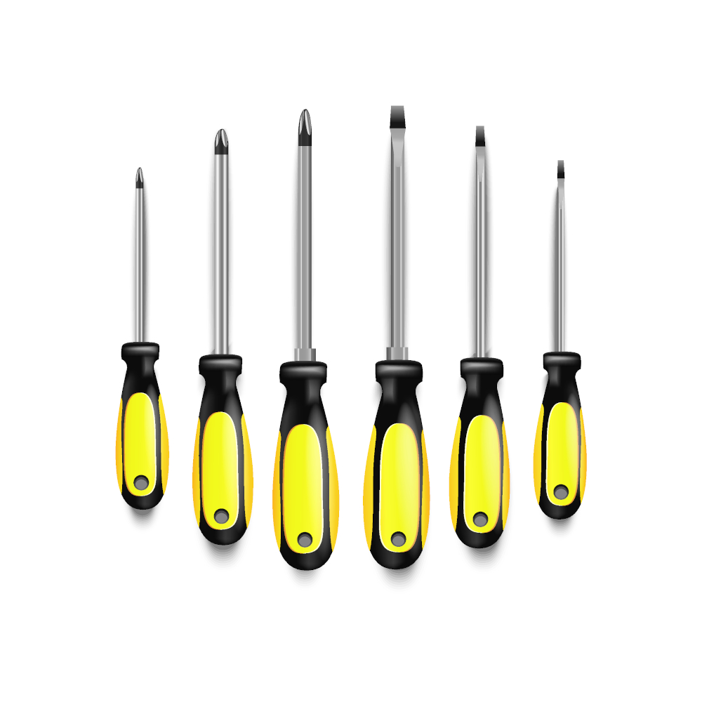 different types of screwdrivers Philips one and flat one