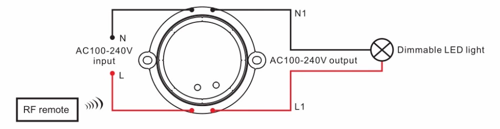 SR-2501SAC Sunricher RGBW Easy RF Controller installation connection diagram