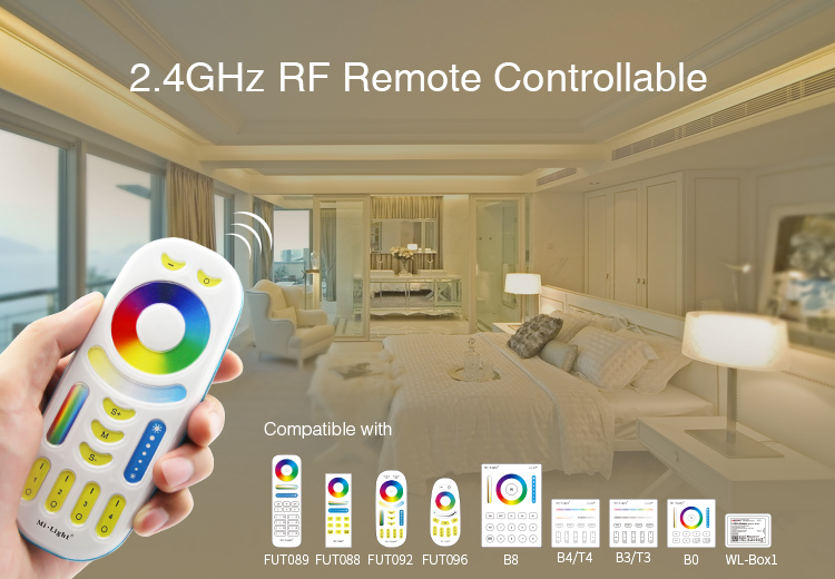 compatible remote control with Mi-Light 2.4GHz RGB LED strip controller FUT037U