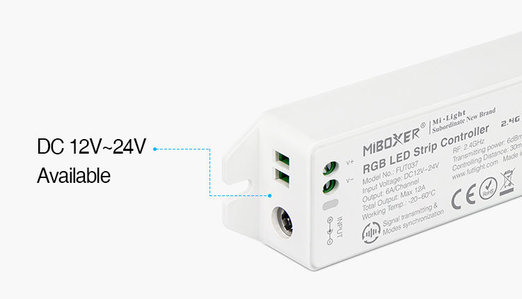 two ways to connect power cables to LED strip controller