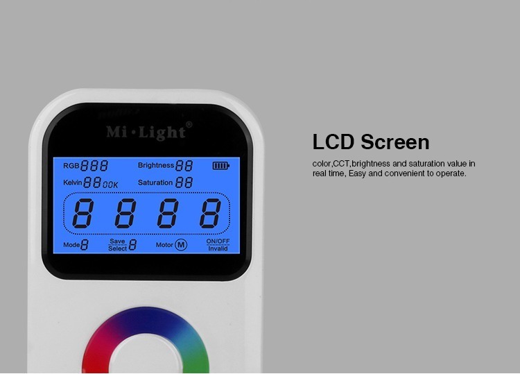 LCD screen colour CCT brightness Mi-Light 2.4GHz remote control for LED track light FUT090
