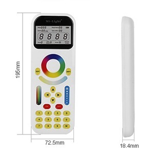 Mi-Light 2.4GHz remote control for LED track light FUT090 size dimensions technical picture