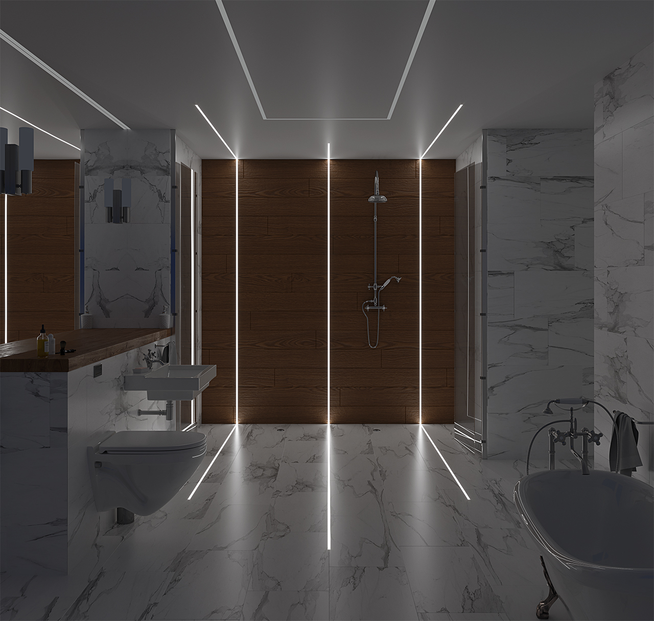 aluminium profile designed for lighting bathrooms