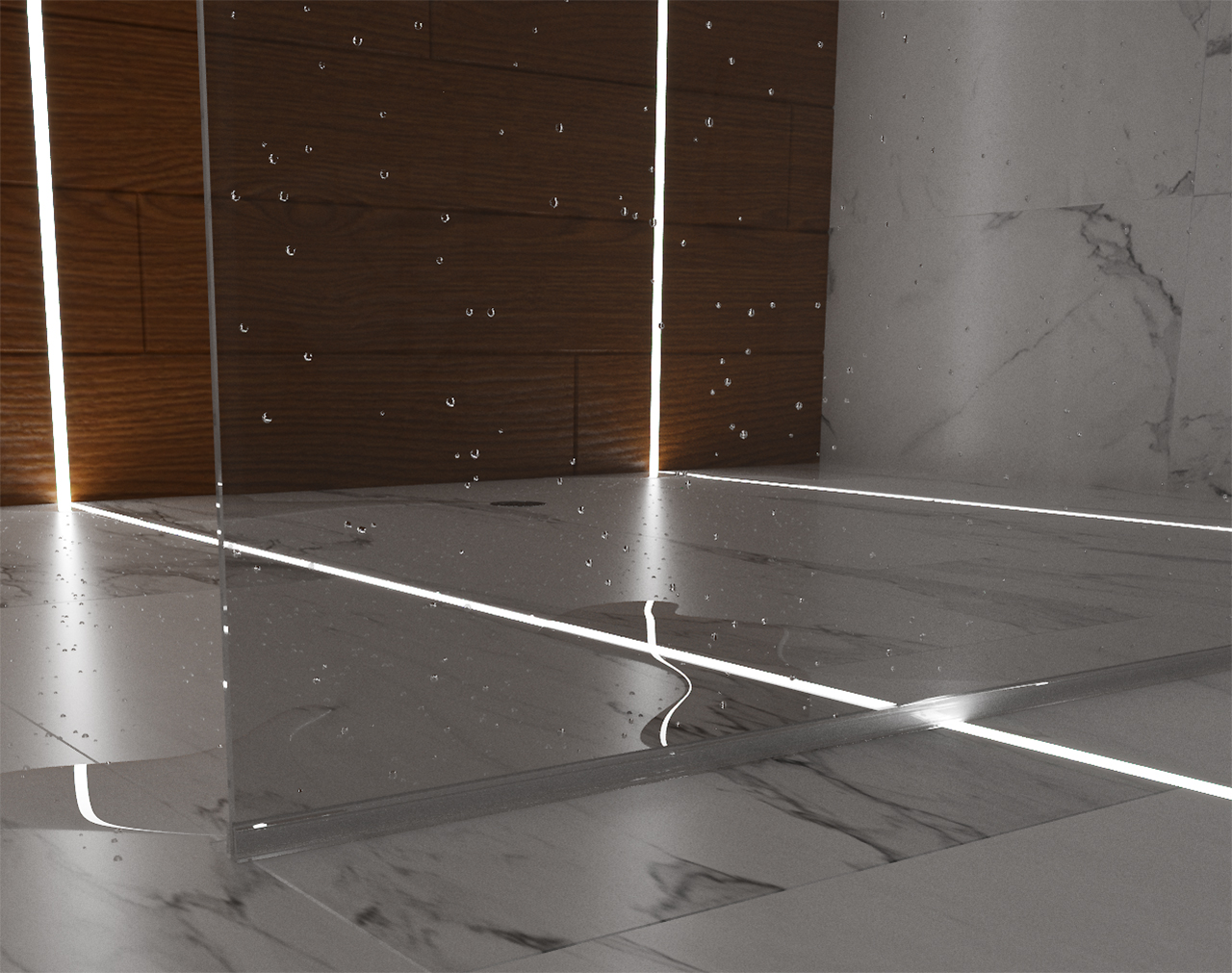 bathroom floor LED lighting application