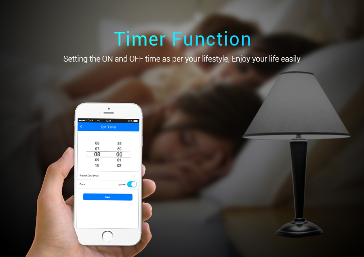 Mi-Light 2.4GHz gateway WL-Box1 timer function settings to switch the lights on and off
