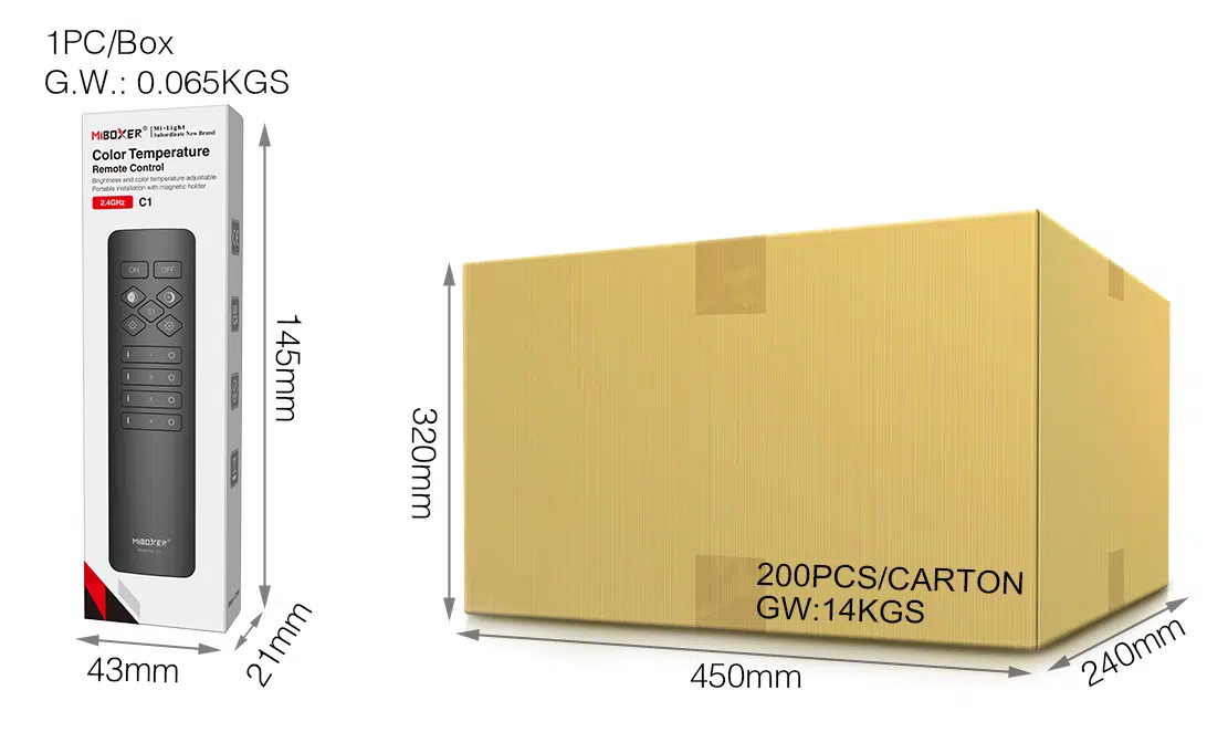 C1 packaging detail MiBoxer