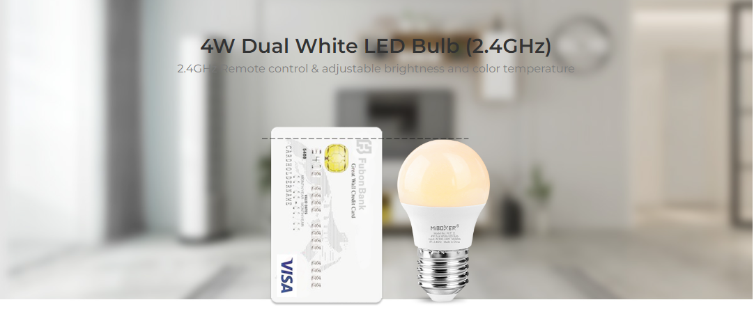 4W Dual White LED Bulb (2.4GHz) 2.4GHz Remote control & adjustable brightness and colour temperature