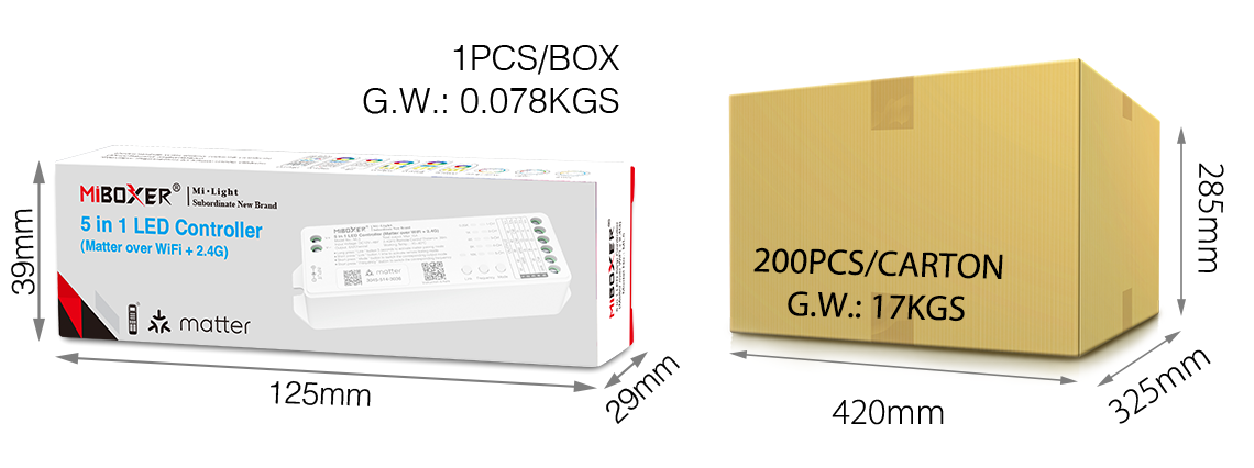 ML5 MiBoxer matter controller packaging shipping