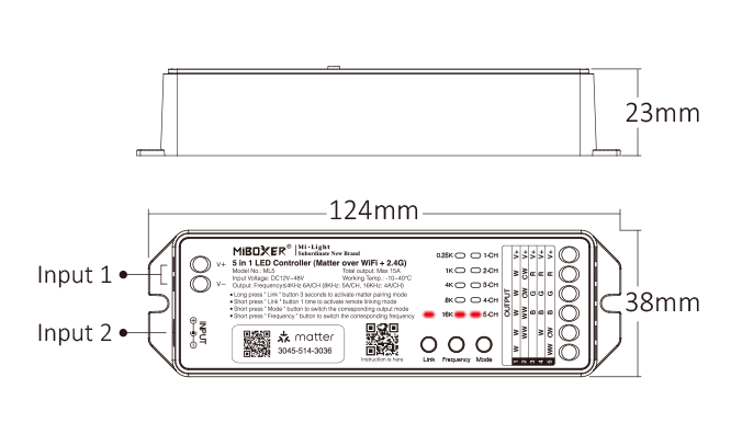 ML5 matter controller size