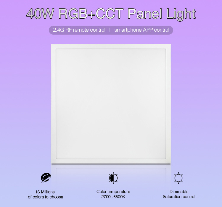 Mi-Light 40W RGB+CCT panel light FUTL01 remote control ceiling multicolour panel smartphone app control