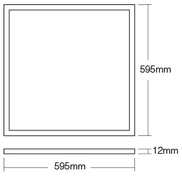 Mi-Light 40W RGB+CCT panel light FUTL01 product size 60 x 60 LED ceiling panel dimensions technical picture