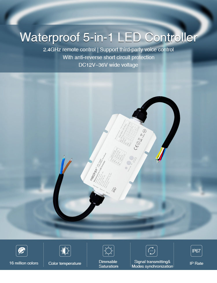 MiBoxer LS2-WP showing waterproof IP67 case design