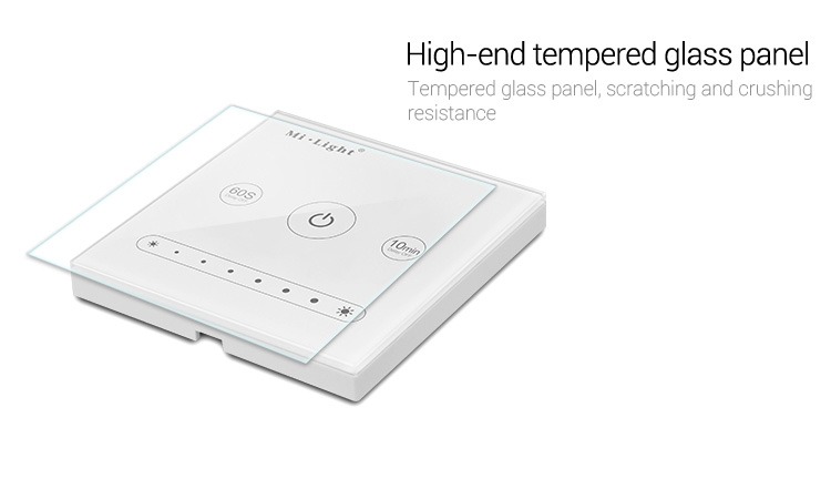 Mi-Light 1-channel 0~10V panel dimmer L1 glass touch panel control by touch