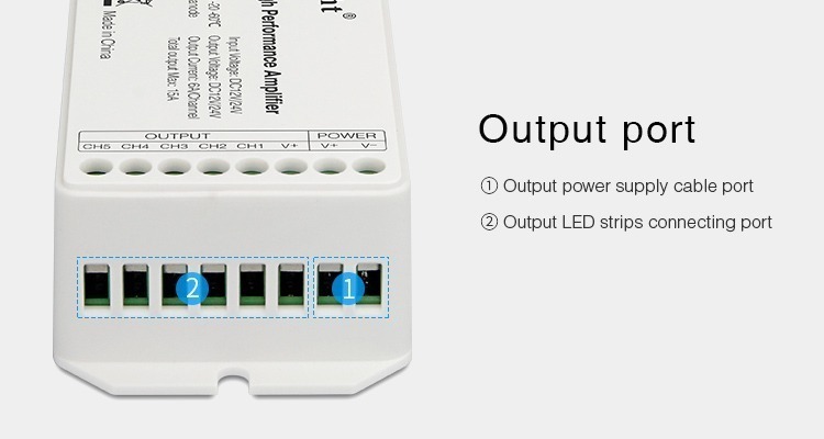 Mi-Light 5-channel high-performance amplifier PA5 output ports