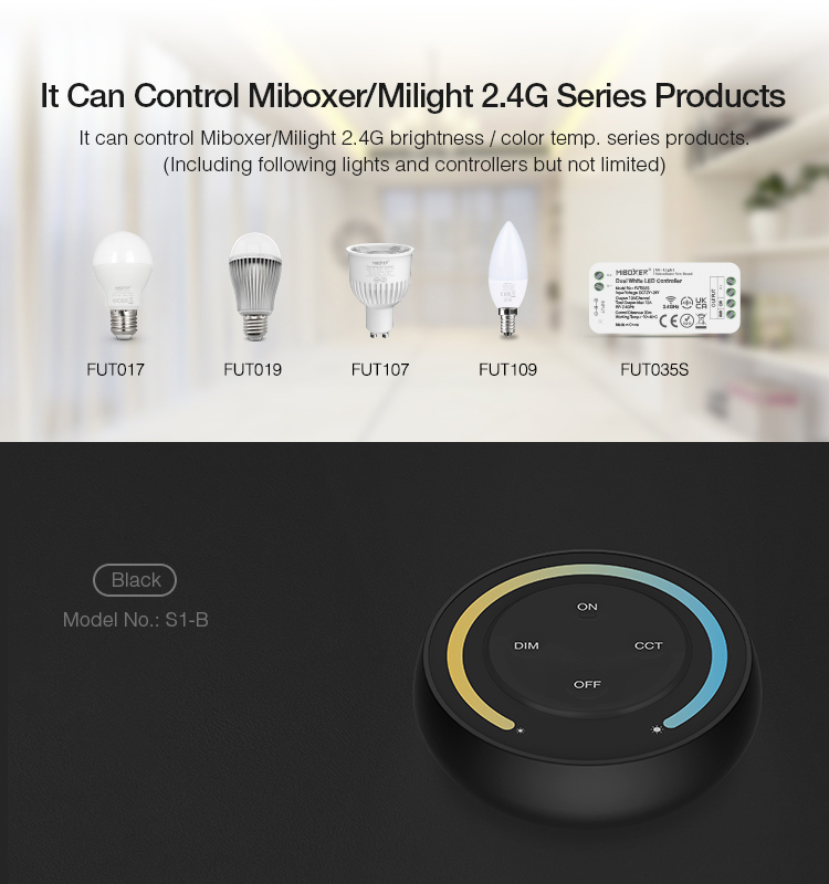 compatible LED lighting with MiBoxer S1 remote