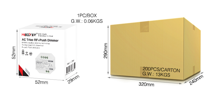 MiBoxer TRI-C1 dimmer product packaging with retail box