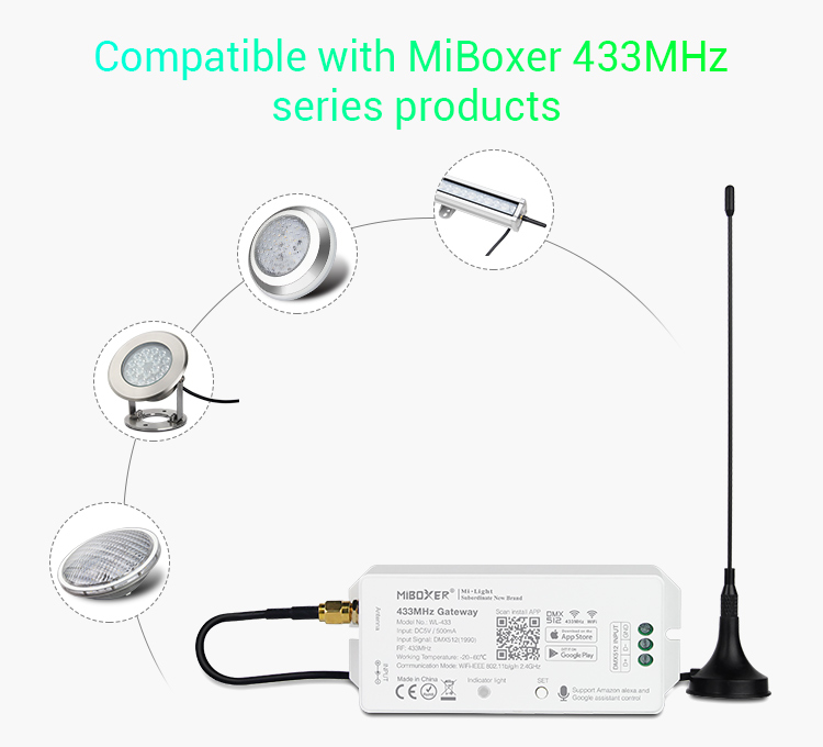 MiBoxer 433MHz gateway WL-433 compatible with MiBoxer 433MHz series