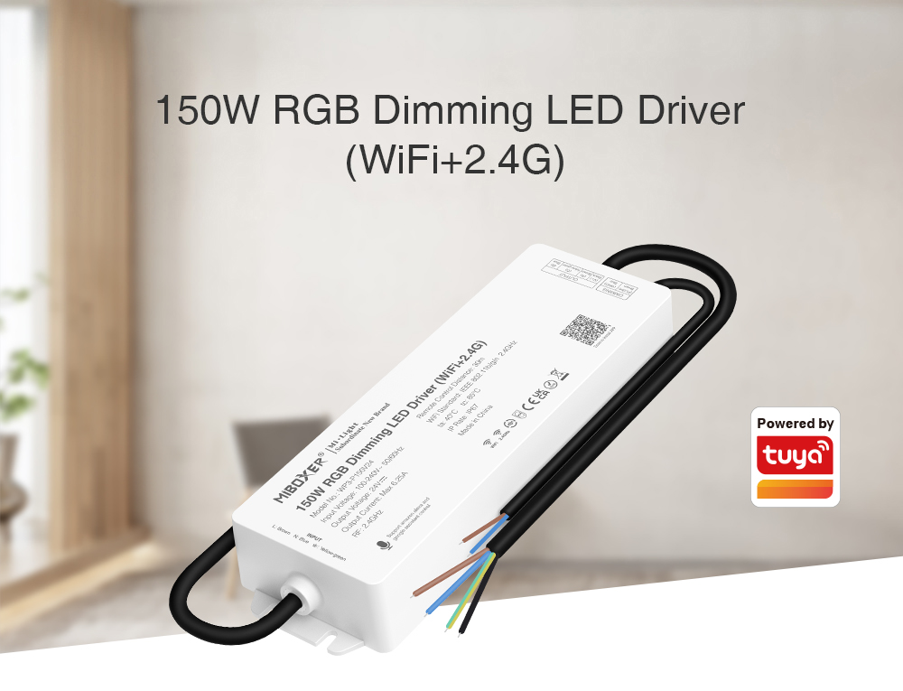 Miboxer WP3-P150V24 LED driver showcasing its compact and durable design.